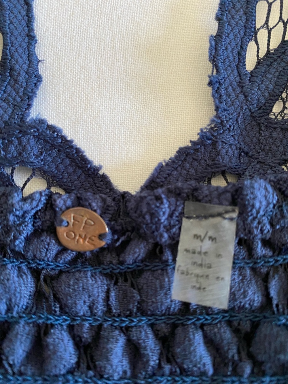 Free People One FP One Adella Lace Bralette in Midnight Blue Size Medium - Picture 4 of 12